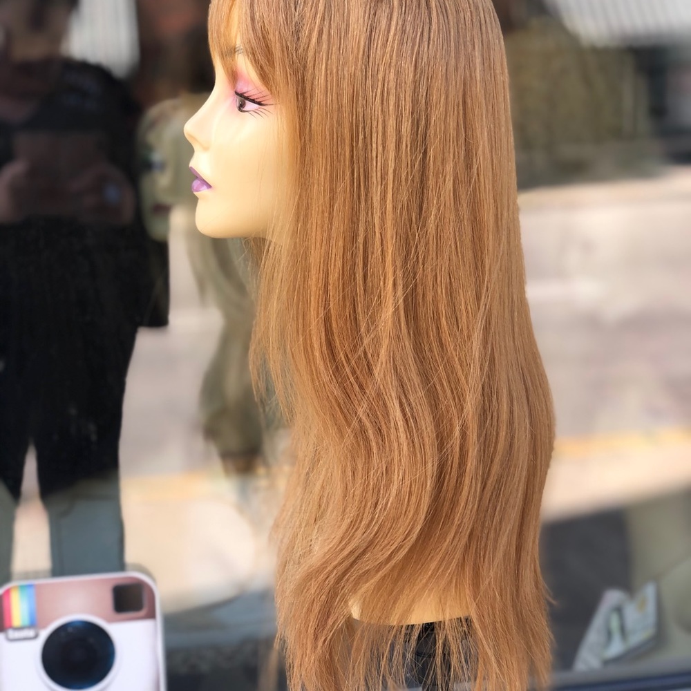 Human hair Wig Long strawberry blonde bangs 2020 - Picture 4 of 8